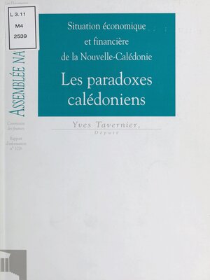 cover image of Situation économique et financière de la Nouvelle-Calédonie